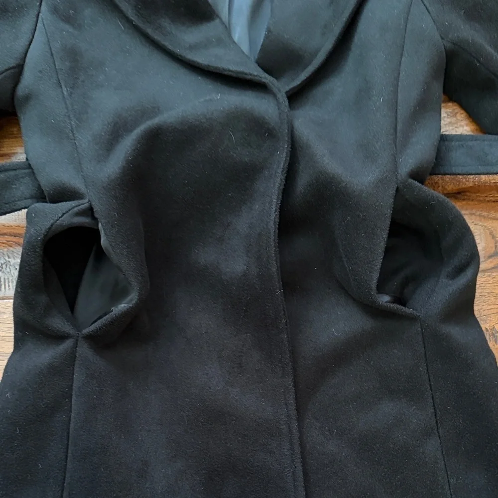 Ivy City Co Kids Mini Sloane Black Trench Peacoat with Belt, size 9/10